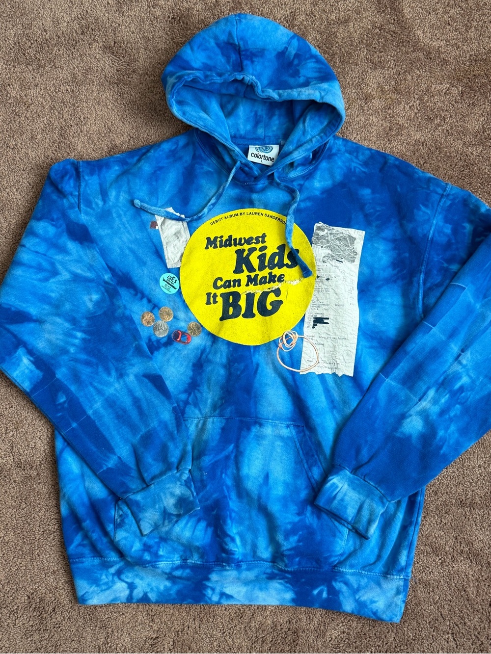 Midwest Kids Can Make It BIG Blue Tie-Dye Hoodie